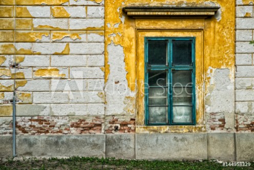Picture of Old building damaged facade window